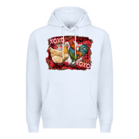 White xoxo rooster and chicken Premium Hoodie - RanaPortraitStore