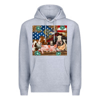 Heather Grey American farm animals Premium Hoodie - RanaPortraitStore
