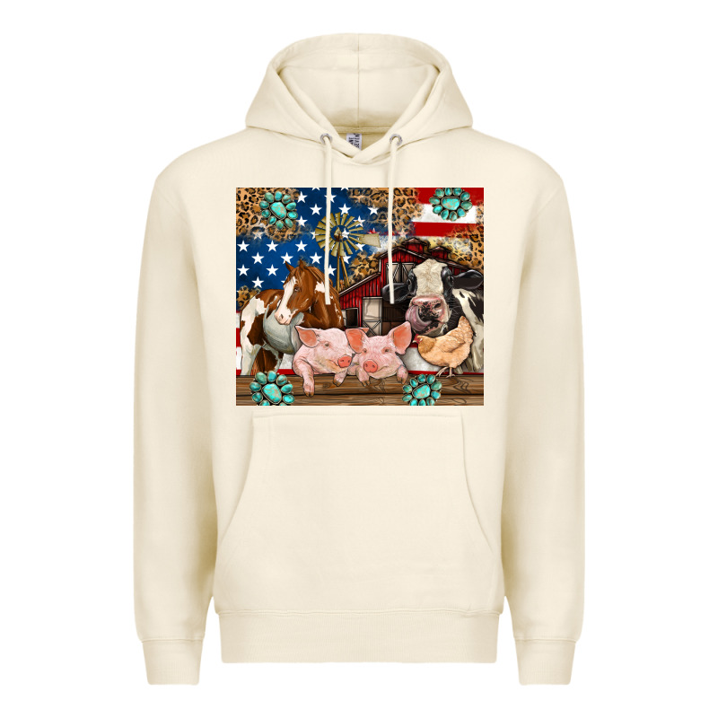 American Farm Animals Premium Hoodie by RanaPortraitStore | Teevron