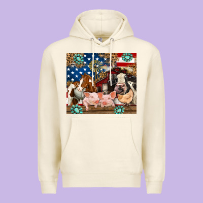 Premium Hoodie American farm animals