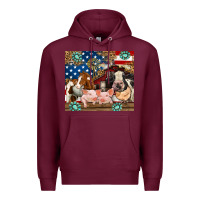 Burgundy American farm animals Premium Hoodie - RanaPortraitStore