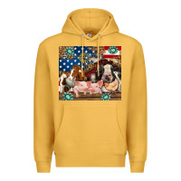 Mustard American farm animals Premium Hoodie - RanaPortraitStore