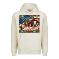 Oatmeal Heather American farm animals Premium Hoodie - RanaPortraitStore