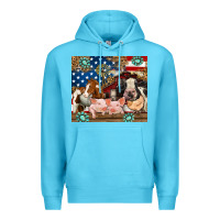 Ocean Blue American farm animals Premium Hoodie - RanaPortraitStore