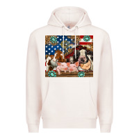 Pale Pink American farm animals Premium Hoodie - RanaPortraitStore