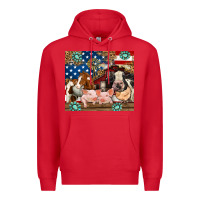 Red American farm animals Premium Hoodie - RanaPortraitStore