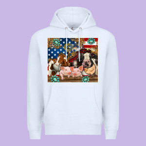 American Farm Animals Premium Hoodie Designed By Ranaportraitstore