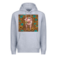 Heather Grey baby pig Premium Hoodie - RanaPortraitStore