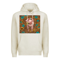 Oatmeal Heather baby pig Premium Hoodie - RanaPortraitStore