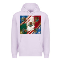Lilac American with mexican flag Premium Hoodie - RanaPortraitStore