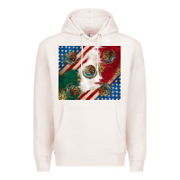 American With Mexican Flag Premium Hoodie | Teevron