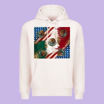 Premium Hoodie American with mexican flag
