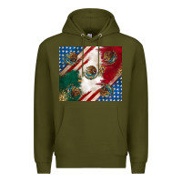 Army Green American with mexican flag Premium Hoodie - RanaPortraitStore
