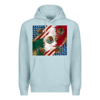 Blue Mist American with mexican flag Premium Hoodie - RanaPortraitStore