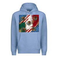 Colony Blue American with mexican flag Premium Hoodie - RanaPortraitStore