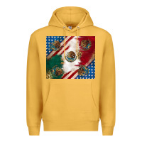Mustard American with mexican flag Premium Hoodie - RanaPortraitStore