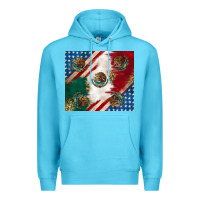 Ocean Blue American with mexican flag Premium Hoodie - RanaPortraitStore