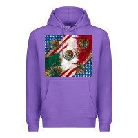 Purple American with mexican flag Premium Hoodie - RanaPortraitStore