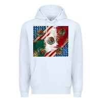 White American with mexican flag Premium Hoodie - RanaPortraitStore
