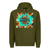 Army Green blessed sunflowers Premium Hoodie - RanaPortraitStore