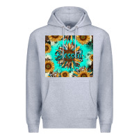 Heather Grey blessed sunflowers Premium Hoodie - RanaPortraitStore