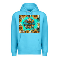 Ocean Blue blessed sunflowers Premium Hoodie - RanaPortraitStore