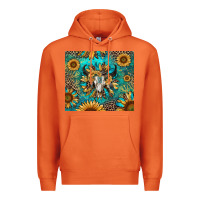 Carrot bull skull sunflowers Premium Hoodie - RanaPortraitStore