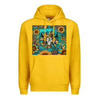Lemon bull skull sunflowers Premium Hoodie - RanaPortraitStore