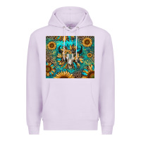 Lilac bull skull sunflowers Premium Hoodie - RanaPortraitStore