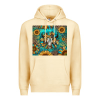 Pina Colada bull skull sunflowers Premium Hoodie - RanaPortraitStore