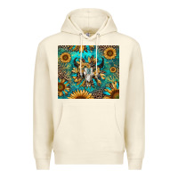 Sandshell bull skull sunflowers Premium Hoodie - RanaPortraitStore