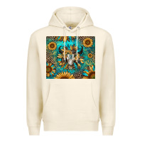 Tofu bull skull sunflowers Premium Hoodie - RanaPortraitStore