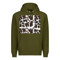 Army Green cowhide pattern Premium Hoodie - RanaPortraitStore
