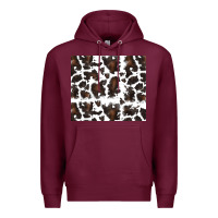 Burgundy cowhide pattern Premium Hoodie - RanaPortraitStore