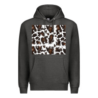 Charcoal Heather cowhide pattern Premium Hoodie - RanaPortraitStore