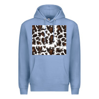 Colony Blue cowhide pattern Premium Hoodie - RanaPortraitStore