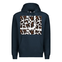 Navy cowhide pattern Premium Hoodie - RanaPortraitStore