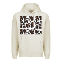 Oatmeal Heather cowhide pattern Premium Hoodie - RanaPortraitStore