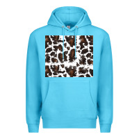 Ocean Blue cowhide pattern Premium Hoodie - RanaPortraitStore