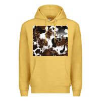 Antique Gold cowhide and leopard pattern Premium Hoodie - RanaPortraitStore