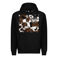 Black cowhide and leopard pattern Premium Hoodie - RanaPortraitStore