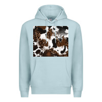 Blue Mist cowhide and leopard pattern Premium Hoodie - RanaPortraitStore