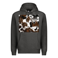 Charcoal Heather cowhide and leopard pattern Premium Hoodie - RanaPortraitStore