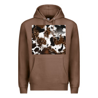 Chestnut cowhide and leopard pattern Premium Hoodie - RanaPortraitStore