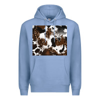 Colony Blue cowhide and leopard pattern Premium Hoodie - RanaPortraitStore