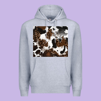 Premium Hoodie cowhide and leopard pattern