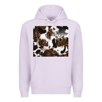 Lilac cowhide and leopard pattern Premium Hoodie - RanaPortraitStore