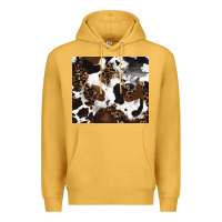 Mustard cowhide and leopard pattern Premium Hoodie - RanaPortraitStore