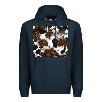 Navy cowhide and leopard pattern Premium Hoodie - RanaPortraitStore