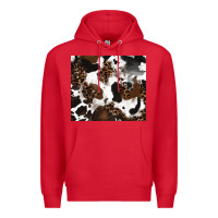 Red cowhide and leopard pattern Premium Hoodie - RanaPortraitStore